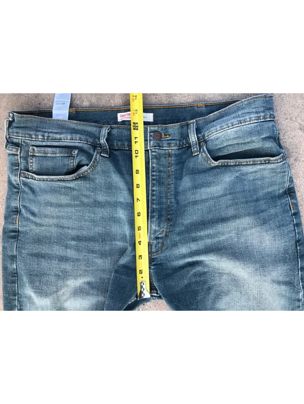 Signature by Levi Strauss & Co Jeans Men 38x32 Blue Denim Straight Faded Stretch